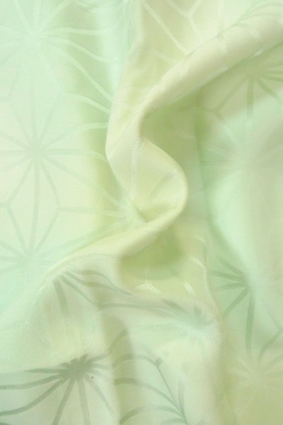 Photo12: P0421B Vintage Japanese kimono Pale Light Blue JUBAN undergarment for women / Silk. Gradation (Grade C) (12)