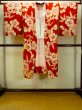 Photo2: P0421C Vintage Japanese kimono Red JUBAN undergarment for women / Silk. UME plum bloom (Grade C) (2)