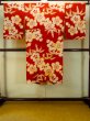 Photo3: P0421C Vintage Japanese kimono Red JUBAN undergarment for women / Silk. UME plum bloom (Grade C) (3)