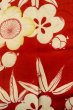 Photo4: P0421C Vintage Japanese kimono Red JUBAN undergarment for women / Silk. UME plum bloom (Grade C) (4)