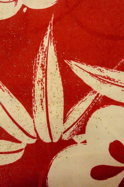 Photo6: P0421C Vintage Japanese kimono Red JUBAN undergarment for women / Silk. UME plum bloom (Grade C) (6)