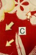 Photo16: P0421C Vintage Japanese kimono Red JUBAN undergarment for women / Silk. UME plum bloom (Grade C) (16)