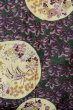 Photo1: P0421D Antique Japanese kimono Dark Green JUBAN undergarment for women / Silk. Peony (Grade D) (1)