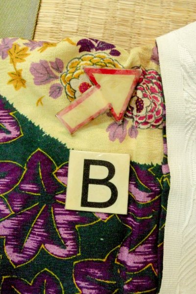 Photo15: P0421D Antique Japanese kimono Dark Green JUBAN undergarment for women / Silk. Peony (Grade D) (15)
