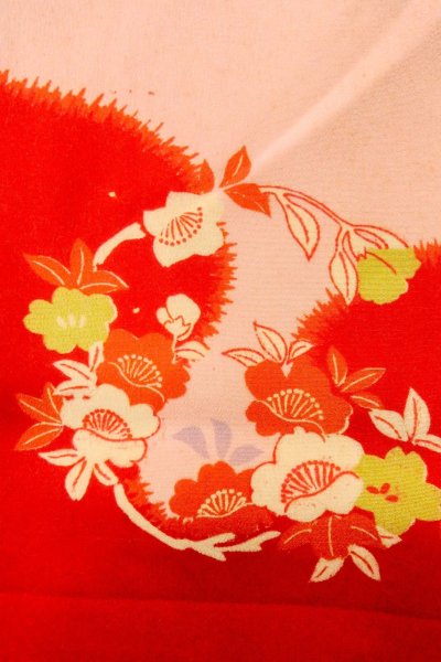 Photo7: P0421E Vintage Japanese kimono Light Pink JUBAN undergarment for women / Silk. SAKURA cherry blossom (Grade C) (7)