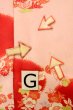 Photo20: P0421E Vintage Japanese kimono Light Pink JUBAN undergarment for women / Silk. SAKURA cherry blossom (Grade C) (20)