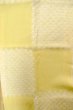 Photo4: P0421G Vintage Japanese kimono Pale Yellow JUBAN undergarment for women / Silk. Quadrangle (Grade C) (4)