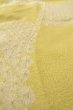 Photo10: P0421G Vintage Japanese kimono Pale Yellow JUBAN undergarment for women / Silk. Quadrangle (Grade C) (10)
