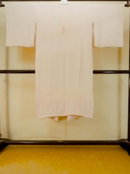 Photo3: P0421H Vintage Japanese kimono Pale Pink JUBAN undergarment for women / Silk. Abstract pattern (Grade C) (3)