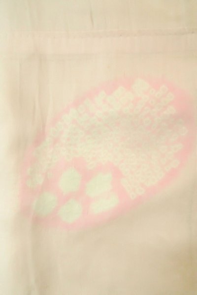 Photo6: P0421H Vintage Japanese kimono Pale Pink JUBAN undergarment for women / Silk. Abstract pattern (Grade C) (6)