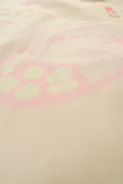 Photo10: P0421H Vintage Japanese kimono Pale Pink JUBAN undergarment for women / Silk. Abstract pattern (Grade C) (10)