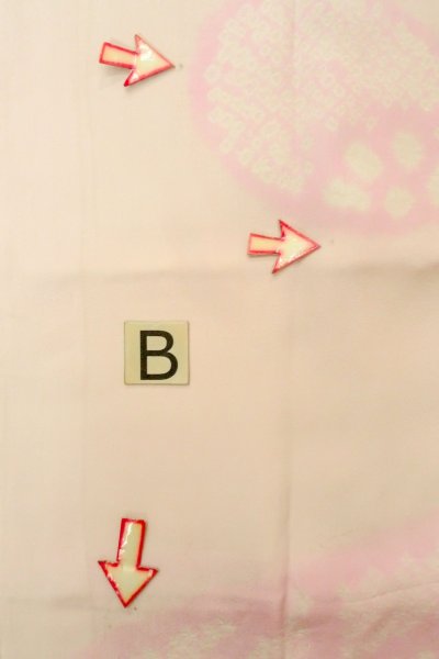 Photo15: P0421H Vintage Japanese kimono Pale Pink JUBAN undergarment for women / Silk. Abstract pattern (Grade C) (15)