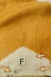 Photo19: P0421I Vintage Japanese kimono Golden Yellow JUBAN undergarment for women / Silk. Gap in a cloud, more damages (Grade C) (19)