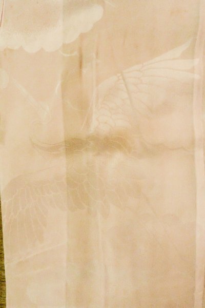 Photo1: P0421K Vintage Japanese kimono Pale Pink Juban for Girls for women / Silk., W/embroidary half collar. (Grade C) (1)