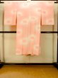 Photo3: P0421L Vintage Japanese kimono Pale Pink JUBAN undergarment for women / Silk. Gradation, Based woven pattern: Screen motif (Grade C) (3)