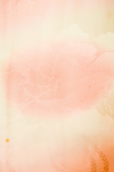Photo6: P0421L Vintage Japanese kimono Pale Pink JUBAN undergarment for women / Silk. Gradation, Based woven pattern: Screen motif (Grade C) (6)