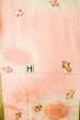 Photo21: P0421L Vintage Japanese kimono Pale Pink JUBAN undergarment for women / Silk. Gradation, Based woven pattern: Screen motif (Grade C) (21)