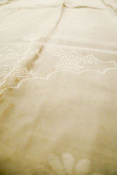 Photo9: P0421M Vintage Japanese kimono White JUBAN undergarment for women / Silk. (Grade D) (9)