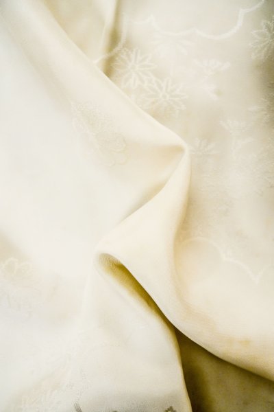 Photo12: P0421M Vintage Japanese kimono White JUBAN undergarment for women / Silk. (Grade D) (12)