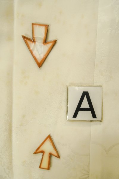 Photo14: P0421M Vintage Japanese kimono White JUBAN undergarment for women / Silk. (Grade D) (14)