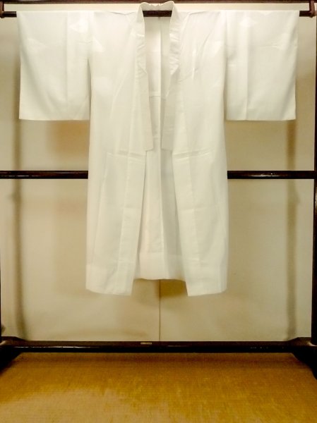 Photo2: P0421N Vintage Japanese kimono White JUBAN undergarment for women / Synthetic. (Grade B) (2)