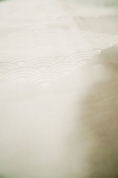 Photo9: P0421N Vintage Japanese kimono White JUBAN undergarment for women / Synthetic. (Grade B) (9)