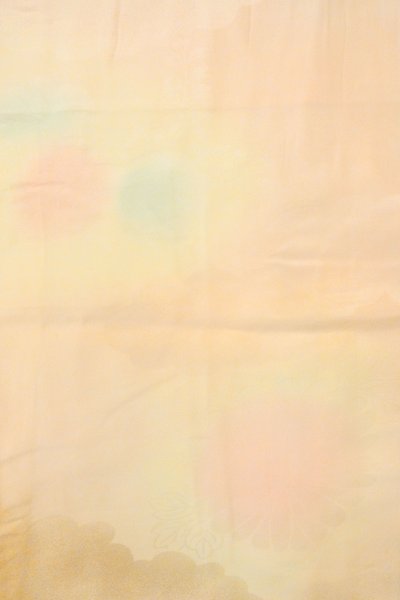 Photo4: P0421P Vintage Japanese kimono Pale Pink JUBAN undergarment for women / Silk. Gradation (Grade C) (4)