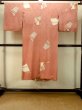 Photo2: P0421R Vintage Japanese kimono Light Coral JUBAN undergarment for women / Silk. Flower (Grade B) (2)