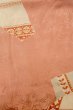 Photo3: P0421R Vintage Japanese kimono Light Coral JUBAN undergarment for women / Silk. Flower (Grade B) (3)