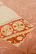 Photo10: P0421R Vintage Japanese kimono Light Coral JUBAN undergarment for women / Silk. Flower (Grade B) (10)