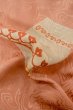 Photo12: P0421R Vintage Japanese kimono Light Coral JUBAN undergarment for women / Silk. Flower (Grade B) (12)