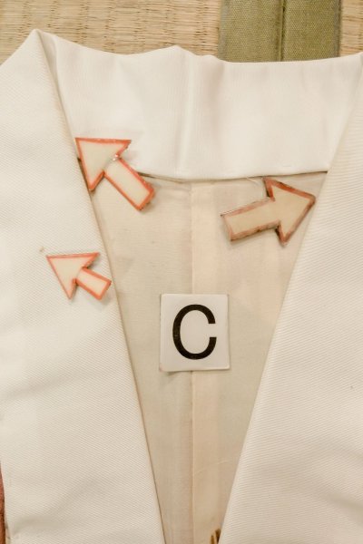 Photo16: P0421R Vintage Japanese kimono Light Coral JUBAN undergarment for women / Silk. Flower (Grade B) (16)