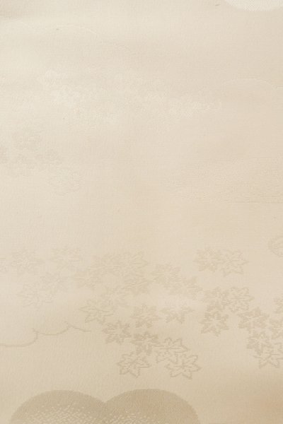 Photo7: P0421S Vintage Japanese kimono White JUBAN undergarment for women / Synthetic., Based woven pattern: Bamboo leaf, Wave, Cloud, Haze, Crossed circles (Grade C) (7)