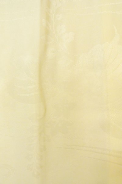 Photo6: P0421T Vintage Japanese kimono Shiny Off White JUBAN undergarment for women / Synthetic. (Grade C) (6)