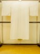 Photo2: P0421V Vintage Japanese kimono Off White JUBAN undergarment for women / Synthetic., Based woven pattern: MOMIJI maple leaf, Pine tree/branch/needle, Stream (Grade C) (2)