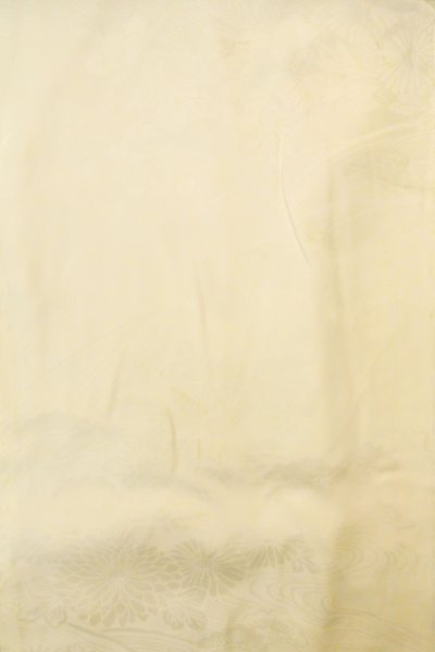 Photo3: P0421V Vintage Japanese kimono Off White JUBAN undergarment for women / Synthetic., Based woven pattern: MOMIJI maple leaf, Pine tree/branch/needle, Stream (Grade C) (3)