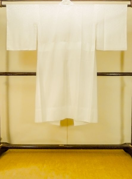 Photo2: P0421W Vintage Japanese kimono White JUBAN undergarment for women / Synthetic. (Grade B) (2)