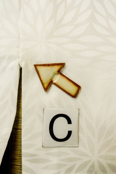 Photo16: P0421W Vintage Japanese kimono White JUBAN undergarment for women / Synthetic. (Grade B) (16)