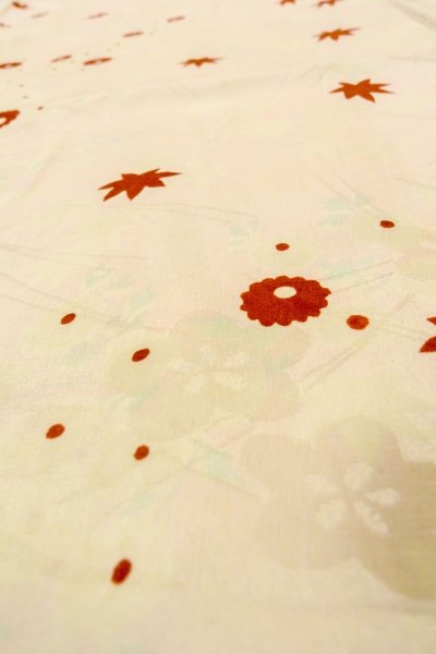 Photo8: P0421Z Vintage Japanese kimono Pale Pink JUBAN undergarment for women / Silk. Chrysanthemum (Grade C) (8)