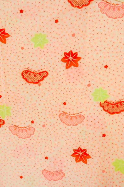 Photo3: P0422B Vintage Japanese kimono Pale Pink JUBAN undergarment for women / Mousseline. SAKURA cherry blossom (Grade B) (3)