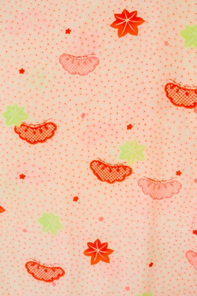 Photo4: P0422B Vintage Japanese kimono Pale Pink JUBAN undergarment for women / Mousseline. SAKURA cherry blossom (Grade B) (4)