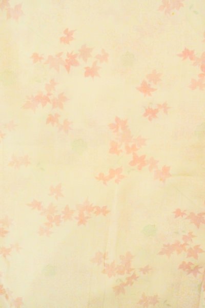 Photo4: P0422C Vintage Japanese kimono Light Ivory JUBAN undergarment for women / Mousseline. UME plum bloom, There are holes (Grade D) (4)