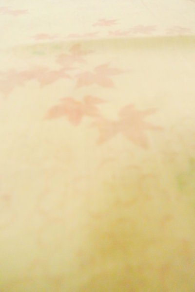 Photo10: P0422C Vintage Japanese kimono Light Ivory JUBAN undergarment for women / Mousseline. UME plum bloom, There are holes (Grade D) (10)