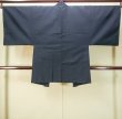 Photo2: P0526B Vintage Japanese kimono Dark Navy Blue Men's Haori for men / Silk. Plaid Checks (Grade B) (2)