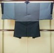 Photo3: P0526B Vintage Japanese kimono Dark Navy Blue Men's Haori for men / Silk. Plaid Checks (Grade B) (3)