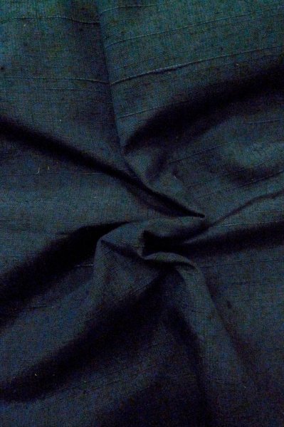 Photo12: P0526B Vintage Japanese kimono Dark Navy Blue Men's Haori for men / Silk. Plaid Checks (Grade B) (12)