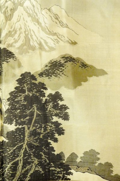 Photo14: Mint P0526C Vintage Japanese kimono Black Men's Haori for men / Silk. Mountain (Grade A) (14)