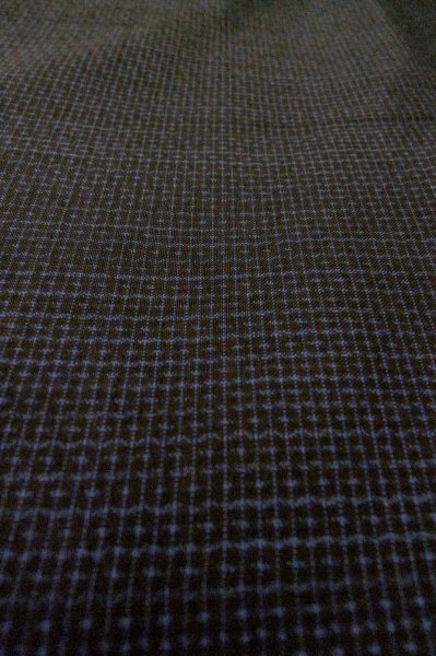 Photo9: P0526D Vintage Japanese kimono Dark Indigo Blue OSHIMA-TSUMUGI for men / Silk. Tortoise-shell pattern(Hexagonal pattern) (Grade B) (9)