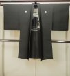 Photo1: P0526E Vintage Japanese kimono Black Men's Haori for men / Silk. Mountain (Grade B) (1)