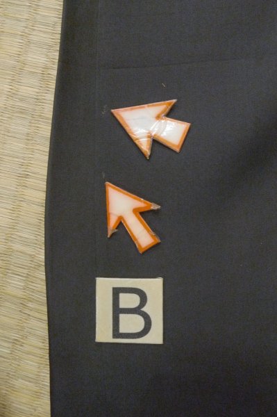 Photo18: P0526E Vintage Japanese kimono Black Men's Haori for men / Silk. Mountain (Grade B) (18)